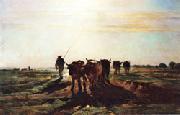 constant troyon, Cattle Going to Work;Impression of Morning